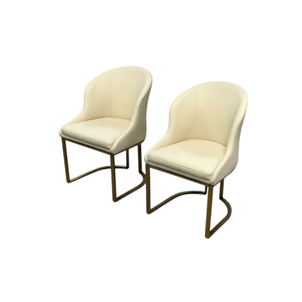 Orren Ellis Teferi Modern Luxury Dining Chair PU Leather Upholstery Stainless Steel Base (Set of 2)