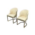 Orren Ellis Teferi Modern Luxury Dining Chair PU Leather Upholstery Stainless Steel Base (Set of 2)