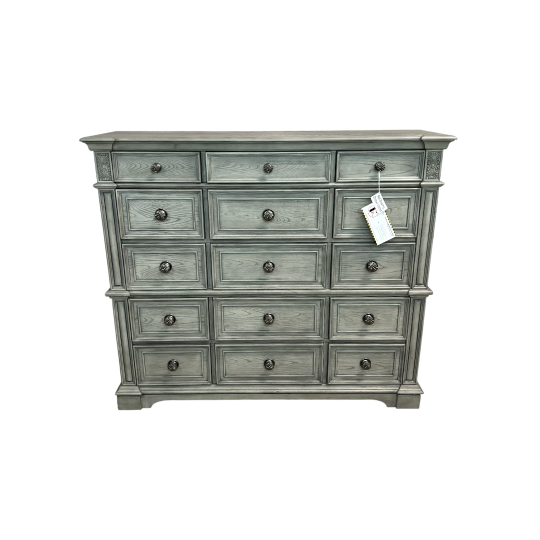 Picket House Furnishings Brookstone 15-Drawer Mansion Chest in Aged Grey