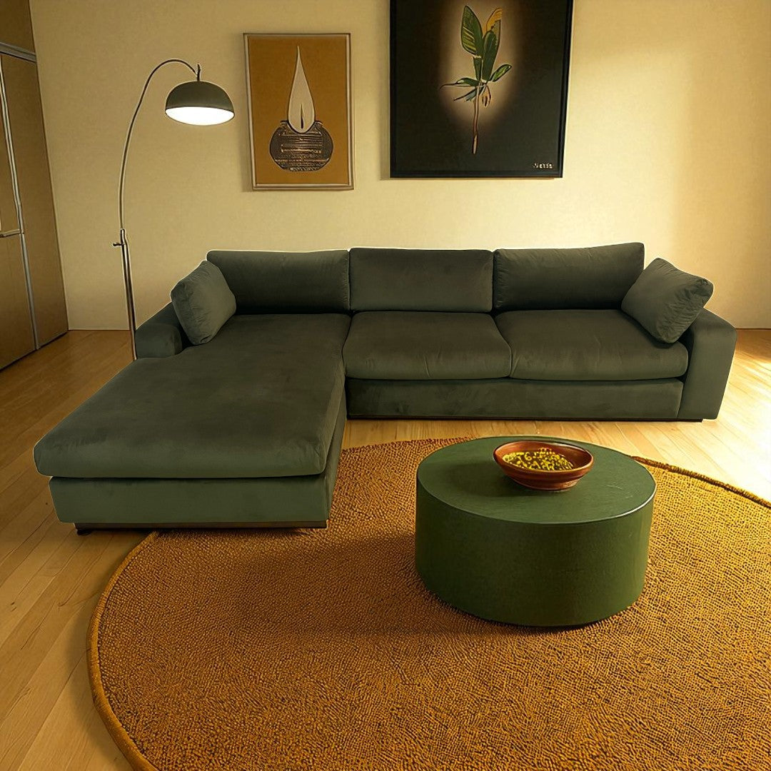 Poly & Bark Malaga Velvet Sectional Sofa