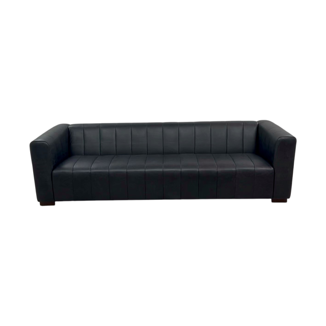 Poly and Bark Canale Leather Sofa - Onyx Black