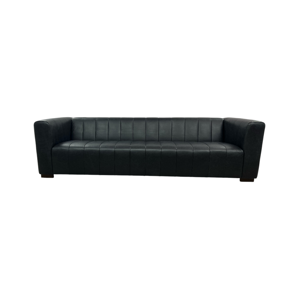 Poly and Bark Canale Leather Sofa - Onyx Black