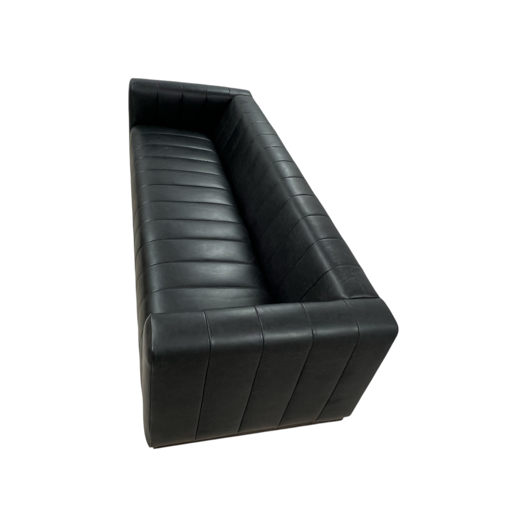 Poly and Bark Canale Leather Sofa - Onyx Black