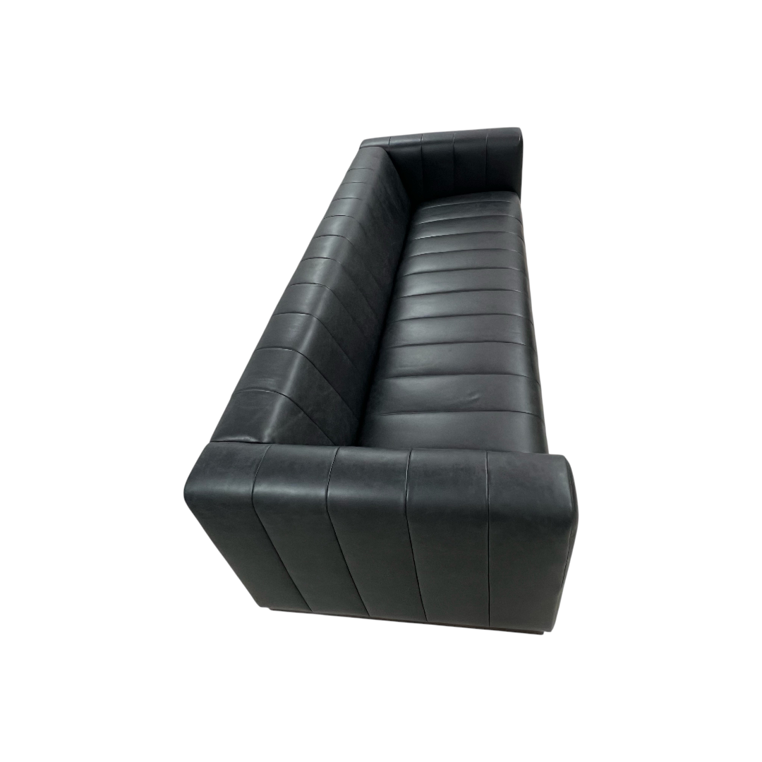 Poly and Bark Canale Leather Sofa - Onyx Black