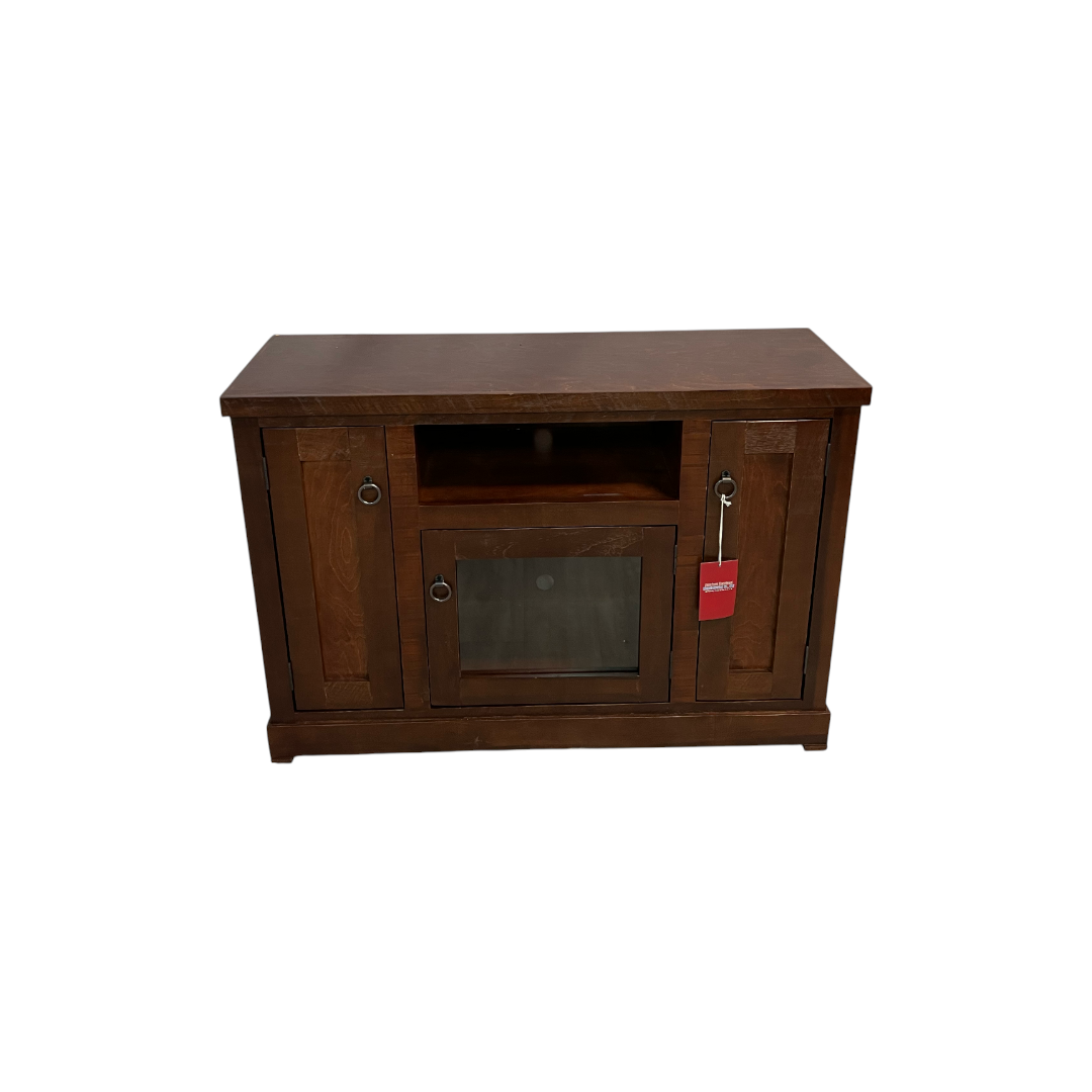 Poplar Tall TV Stand with 2 Bead Board Doors, European Aquamarine