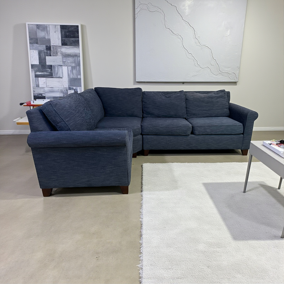 Pottery Barn Cameron Roll Arm Slipcovered 3-Piece Wedge Sectional