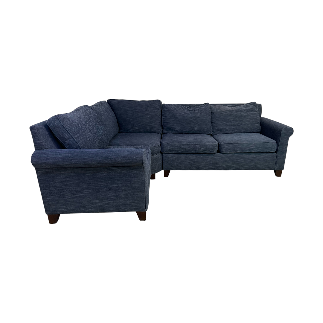 Pottery Barn Cameron Roll Arm Slipcovered 3-Piece Wedge Sectional