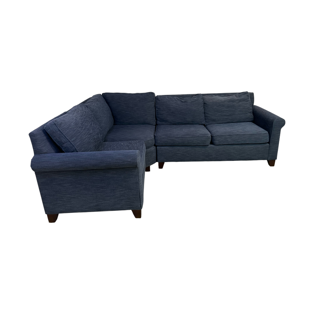 Pottery Barn Cameron Roll Arm Slipcovered 3-Piece Wedge Sectional