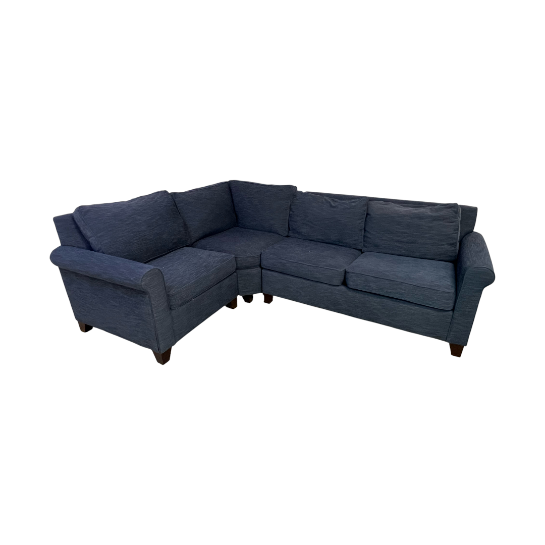 Pottery Barn Cameron Roll Arm Slipcovered 3-Piece Wedge Sectional