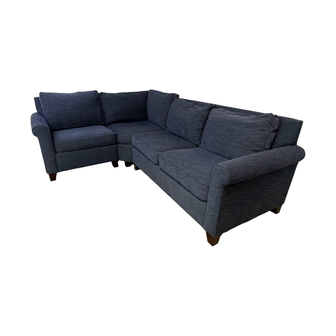 Pottery Barn Cameron Roll Arm Slipcovered 3-Piece Wedge Sectional