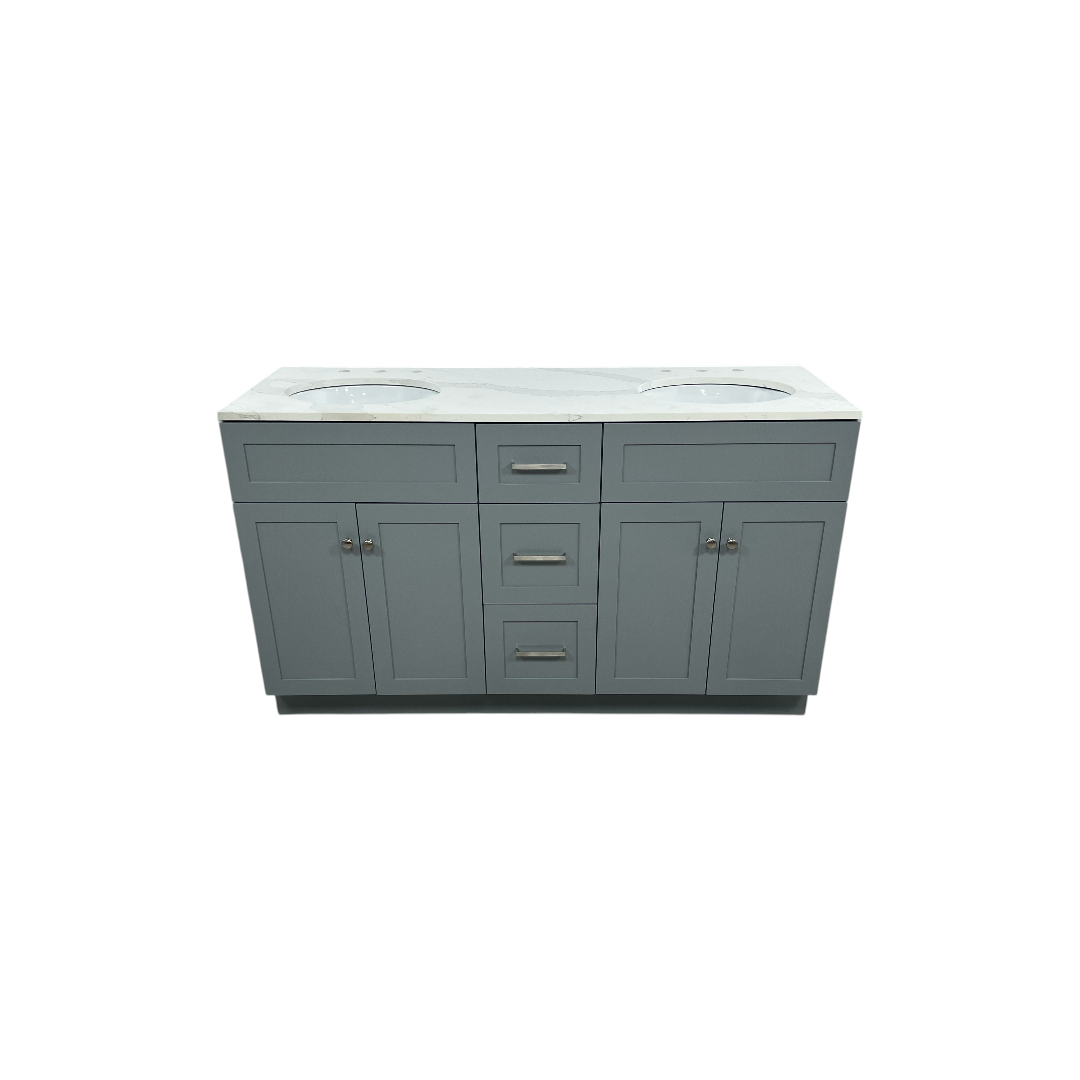 Red Barrel Studio Hamlet Double Bathroom Vanity with White Quartz Top