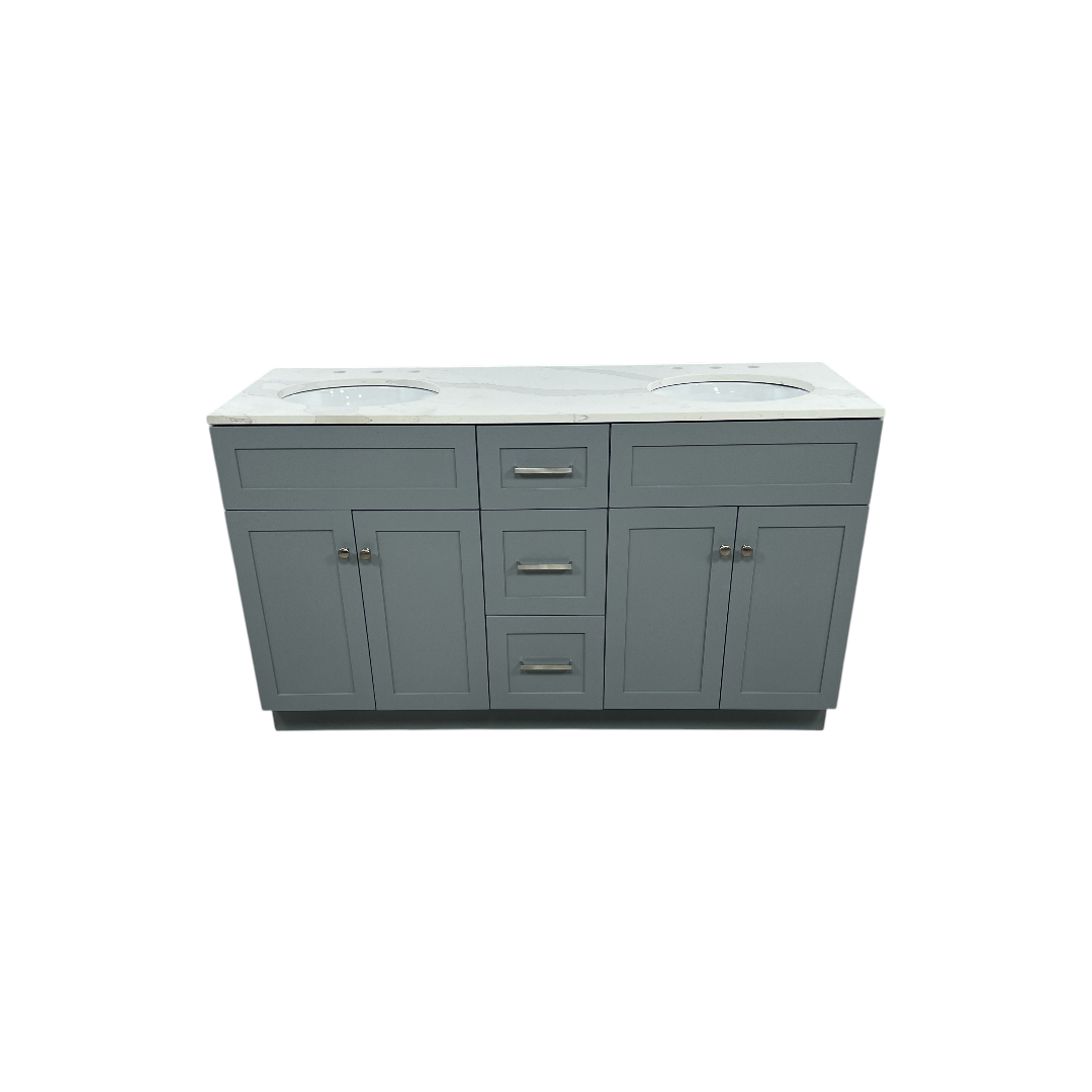 Red Barrel Studio Hamlet Double Bathroom Vanity with White Quartz Top