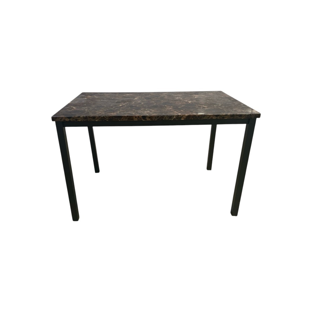 Red Barrel Studio Karli Faux Marble Top Metal Base Dining Table