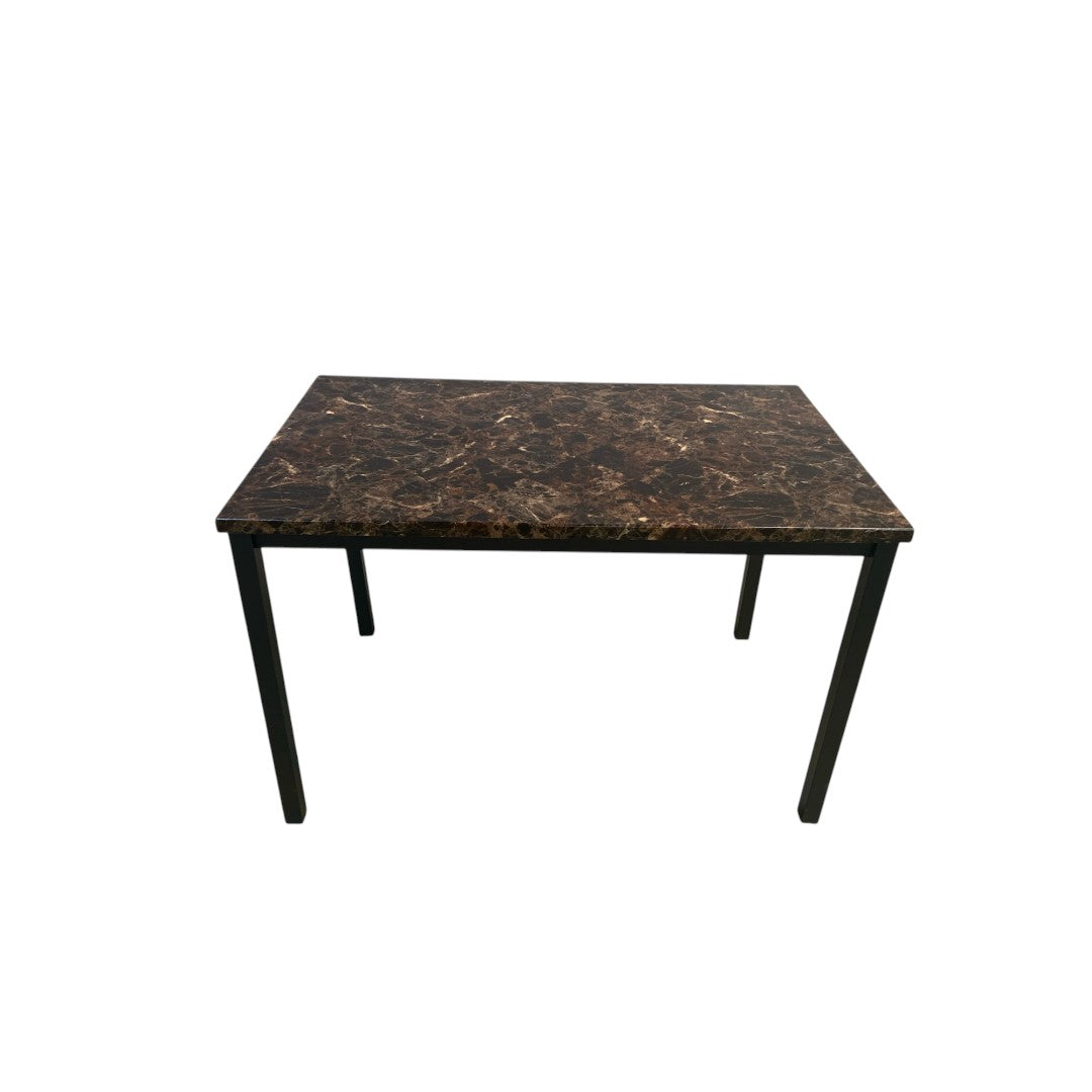 Red Barrel Studio Karli Faux Marble Top Metal Base Dining Table
