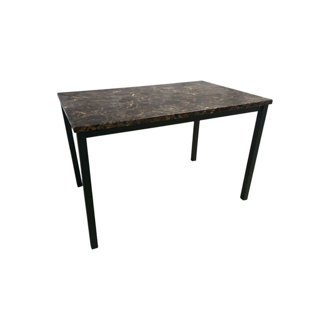 Red Barrel Studio Karli Faux Marble Top Metal Base Dining Table