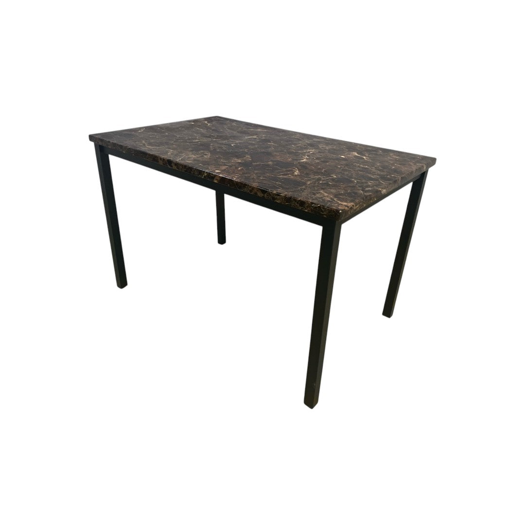 Red Barrel Studio Karli Faux Marble Top Metal Base Dining Table