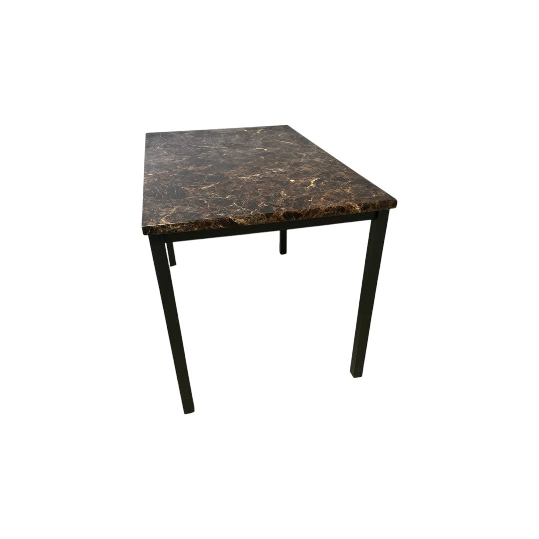 Red Barrel Studio Karli Faux Marble Top Metal Base Dining Table