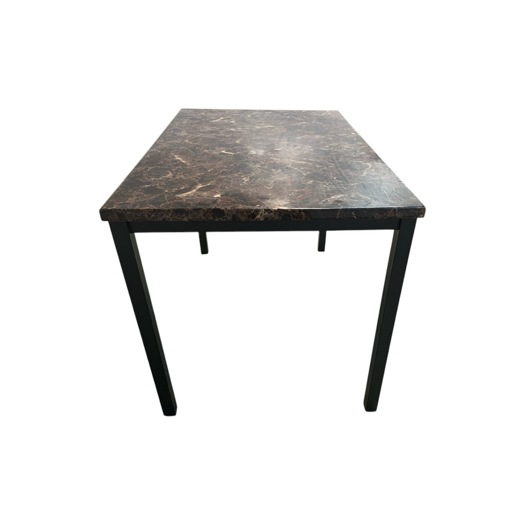 Red Barrel Studio Karli Faux Marble Top Metal Base Dining Table