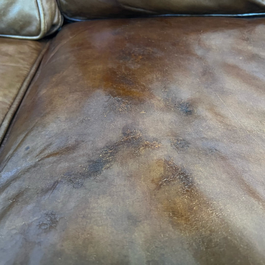 Restoration Hardware Original Lancaster Leather 3-Cushion Sofa