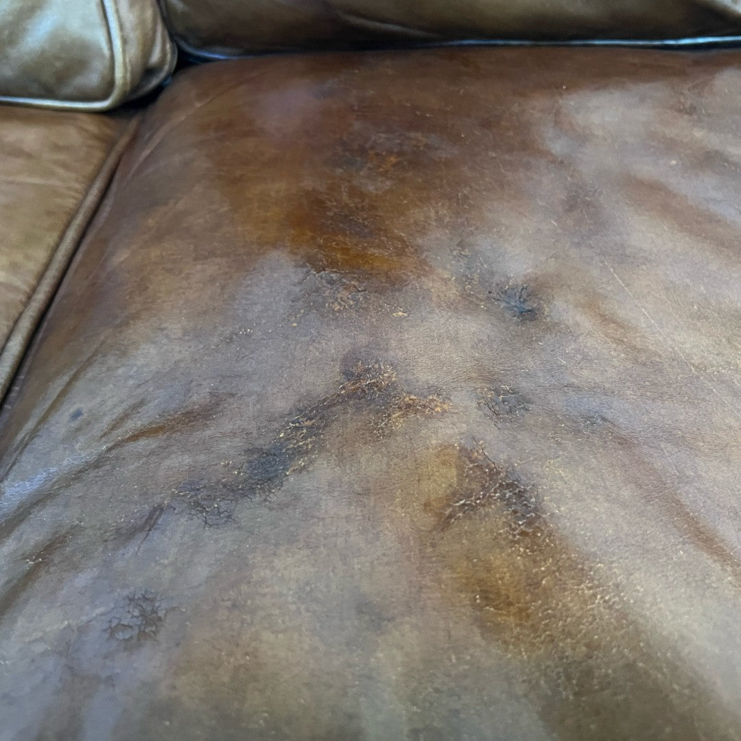 Restoration Hardware Original Lancaster Leather 3-Cushion Sofa