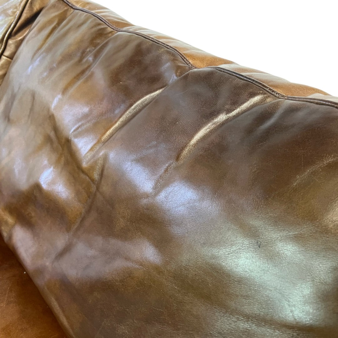 Restoration Hardware Original Lancaster Leather 3-Cushion Sofa