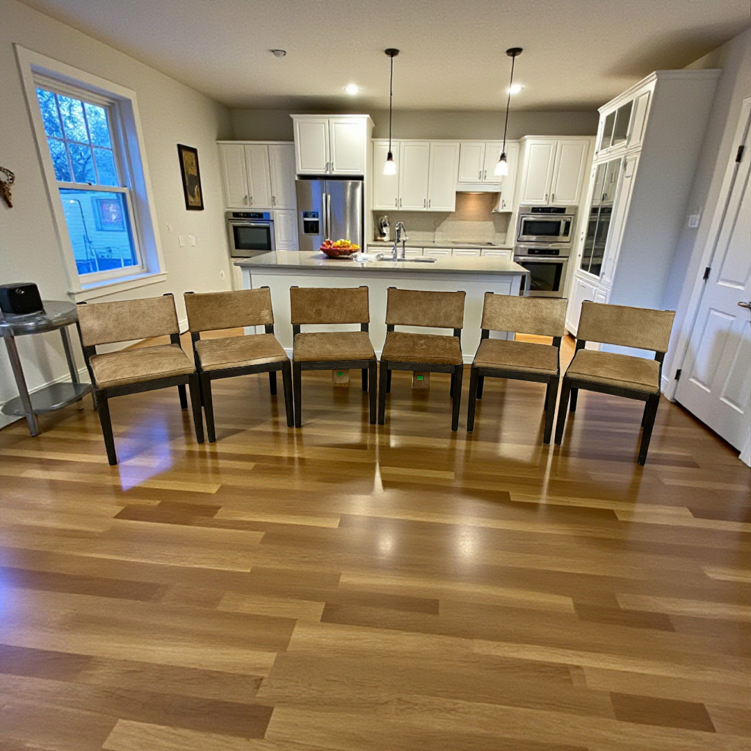 Restoration Hardware Saddle Fabric Dining Side Chair Set of 6