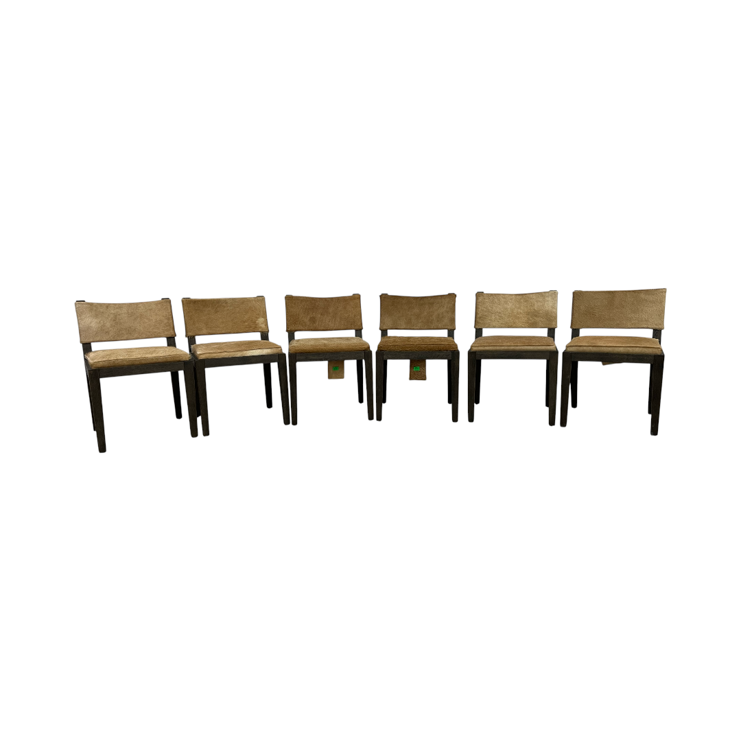 Restoration Hardware Saddle Fabric Dining Side Chair Set of 6