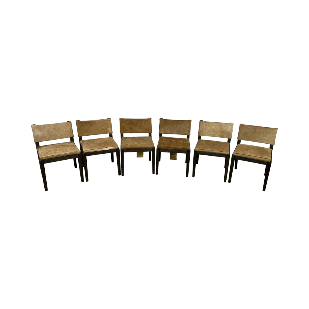 Restoration Hardware Saddle Fabric Dining Side Chair Set of 6