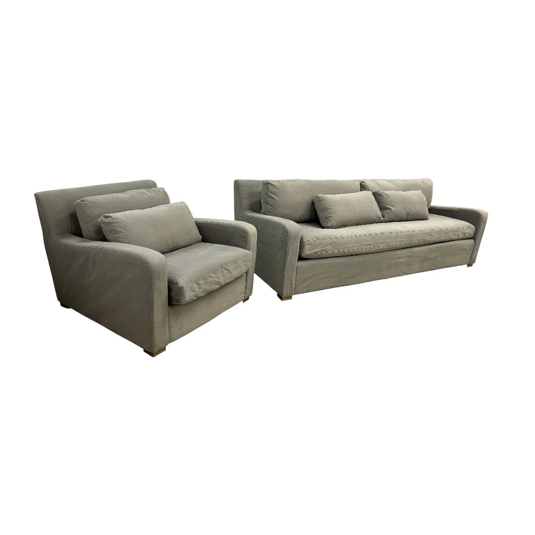 Restoration Hardware Sleeper Sofa and Armchair Set