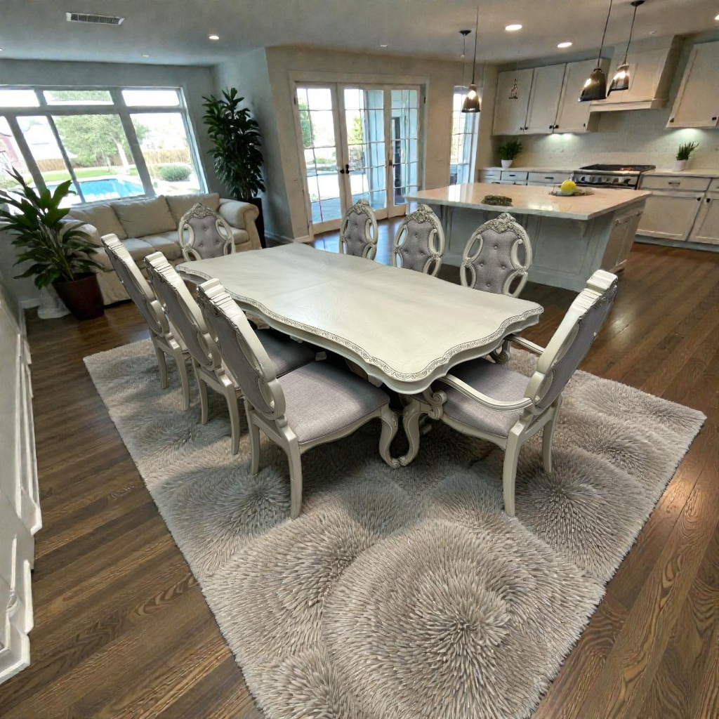 Rosdorf Park Elamin Extendable Double Pedestal Dining Set, 89" × 43" × 30" — image 1 of 4