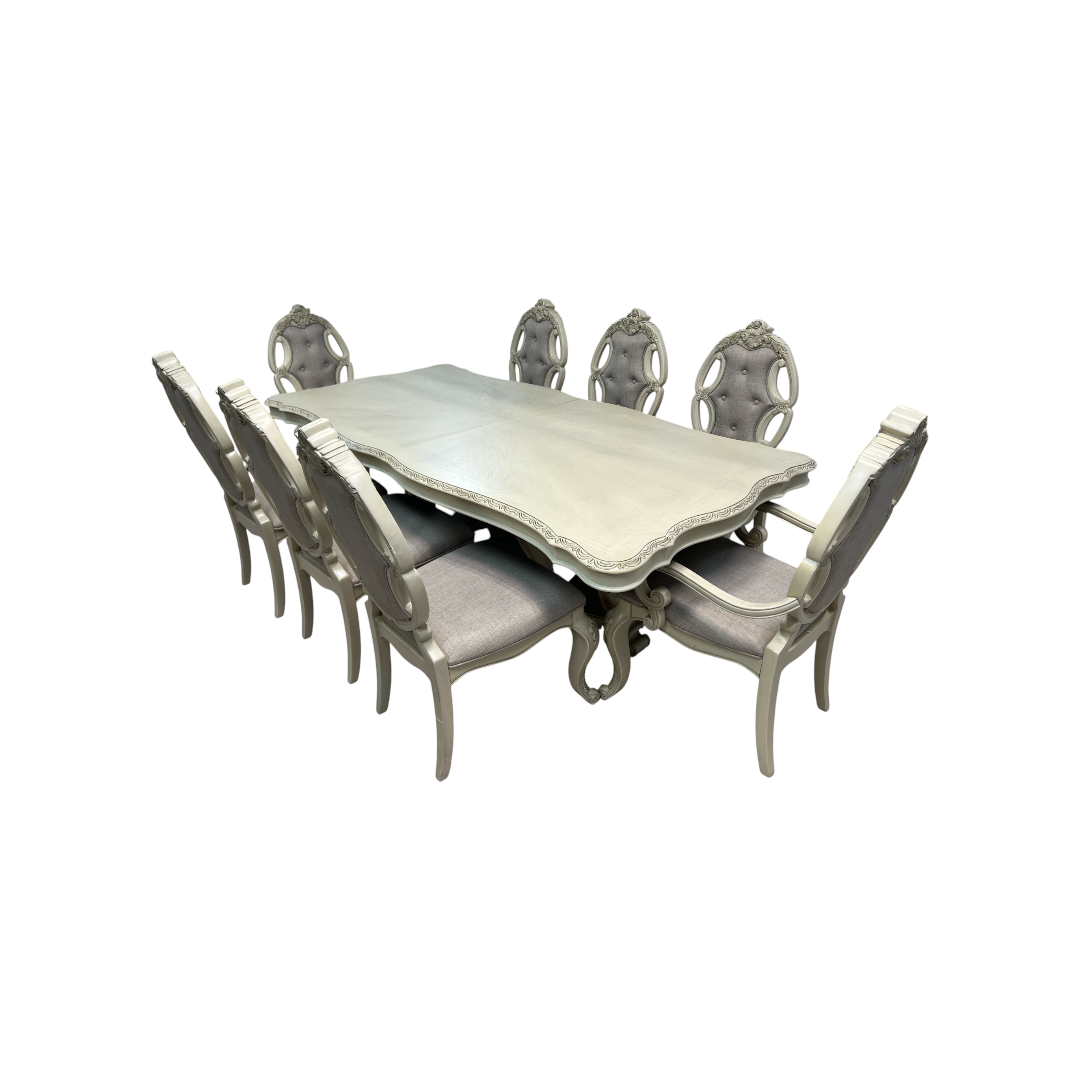 Rosdorf Park Elamin Extendable Double Pedestal Dining Set, 89" × 43" × 30" — image 2 of 4