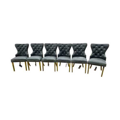 Rosdorf Park Upholstered Dining Table and Chairs Set, Tufted Back Design With Stainless Steel Leg (Set of 6), image 12