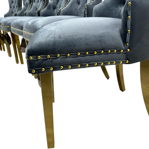 Rosdorf Park Upholstered Dining Table and Chairs Set, Tufted Back Design With Stainless Steel Leg (Set of 6), image 19