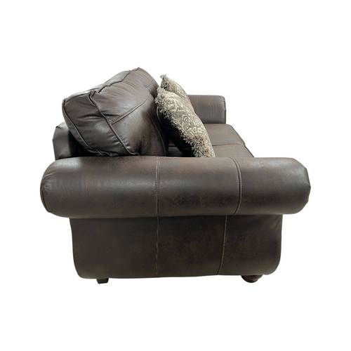 Roundhill Furniture Leinster Faux Leather Upholstered Nailhead Loveseat And Chair in Espresso Set, image 11
