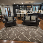Roundhill Furniture Leinster Faux Leather Loveseat & Chair Set, 68" × 37" × 31" — image 1 of 4