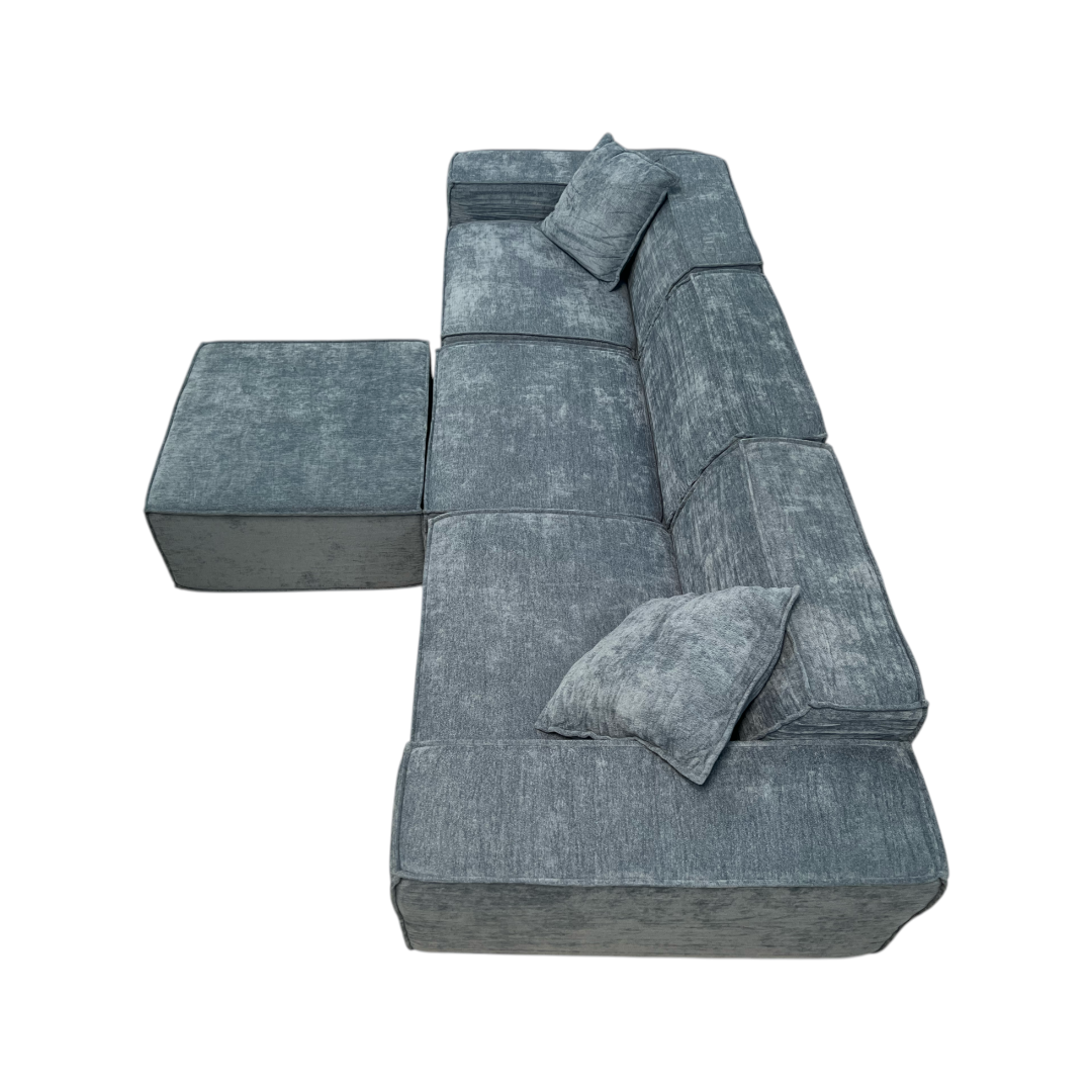 Rove Lab M1 Sofa Sectional and Ottoman - Hydrogen Blue