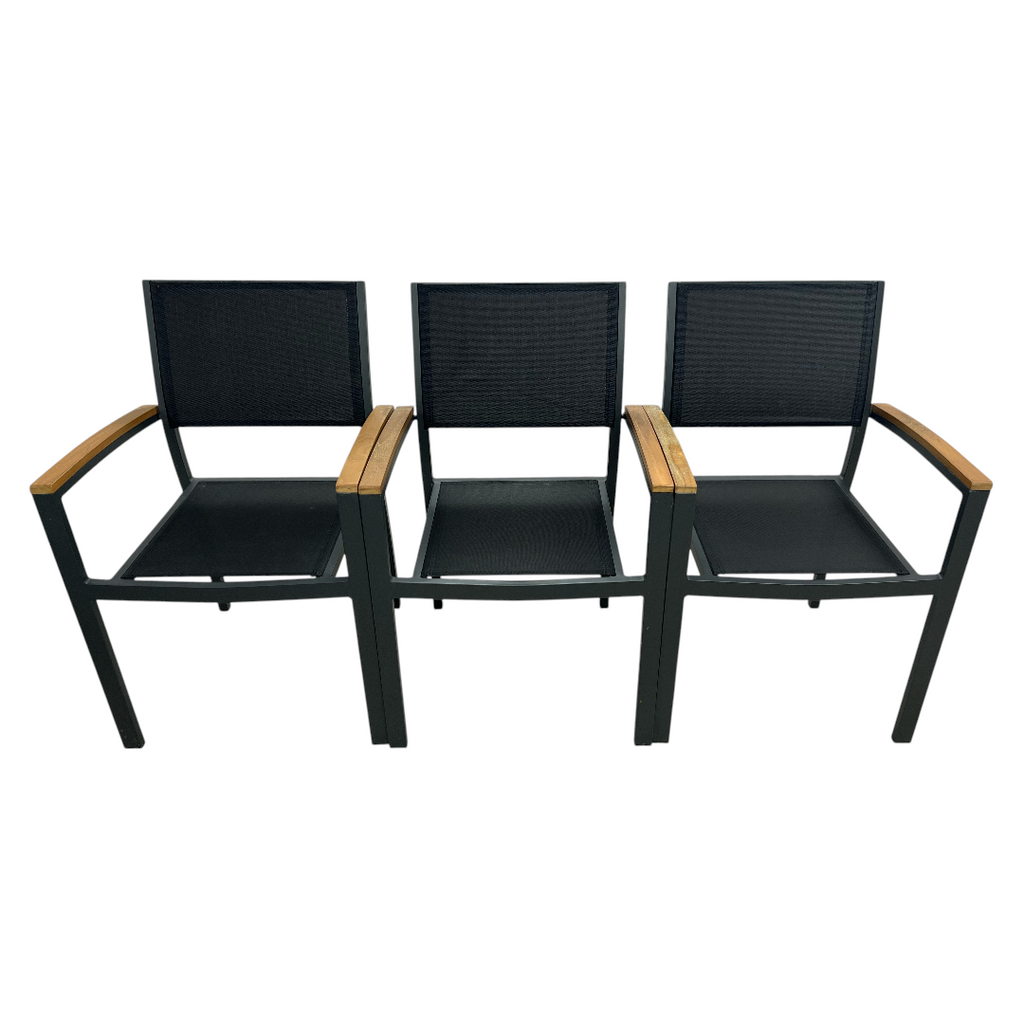 Safavieh Kaelan Stackable Chair - Black/Brown (Set of 6)