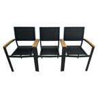 Safavieh Kaelan Stackable Chair - Black/Brown (Set of 6)