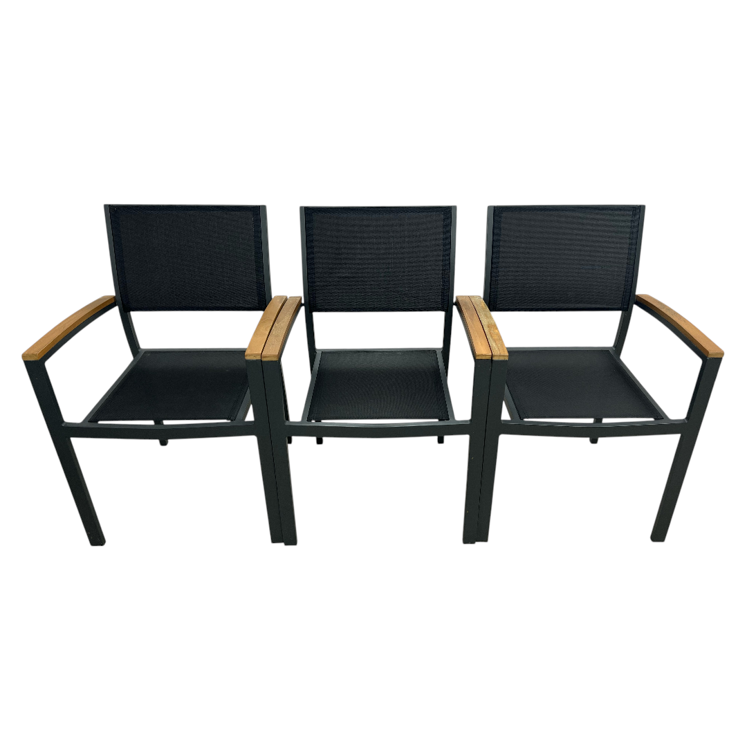 Safavieh Kaelan Stackable Chair - Black/Brown (Set of 6)