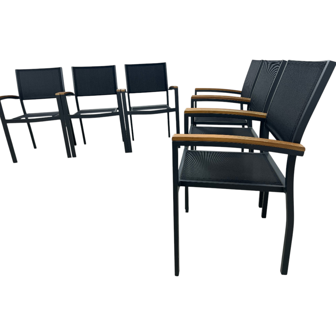 Safavieh Kaelan Stackable Chair - Black/Brown (Set of 6)