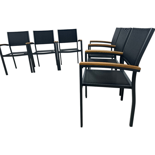Safavieh Kaelan Stackable Chair - Black/Brown (Set of 6), image 15