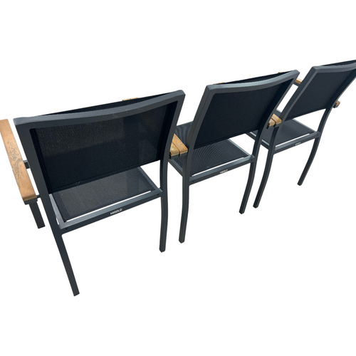 Safavieh Kaelan Stackable Chair - Black/Brown (Set of 6), image 16