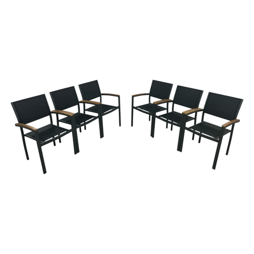 Safavieh Kaelan Stackable Chair - Black/Brown (Set of 6), image 2