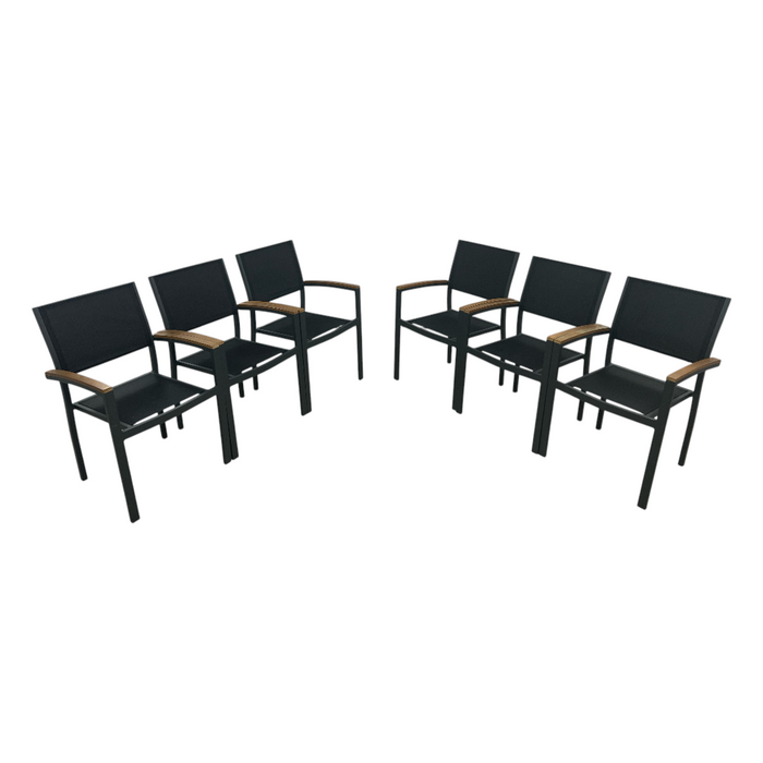 Safavieh Kaelan Stackable Chair - Black/Brown (Set of 6), image 2