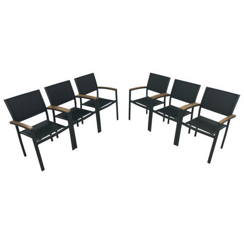 Safavieh Kaelan Stackable Chair - Black/Brown (Set of 6), image 3