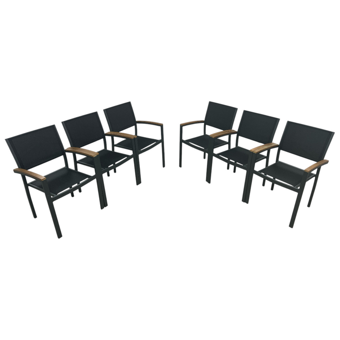 Safavieh Kaelan Stackable Chair - Black/Brown (Set of 6), image 3