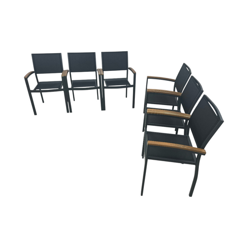 Safavieh Kaelan Stackable Chair - Black/Brown (Set of 6), image 4
