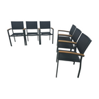 Safavieh Kaelan Stackable Chair - Black/Brown (Set of 6)