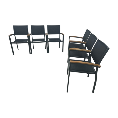 Safavieh Kaelan Stackable Chair - Black/Brown (Set of 6), image 5