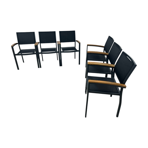 Safavieh Kaelan Stackable Chair - Black/Brown (Set of 6), image 6
